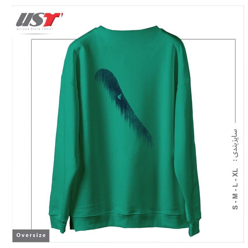 طرح SNOWBOARD ART47 سوییشرت اورسایزرنگ سبز سدری