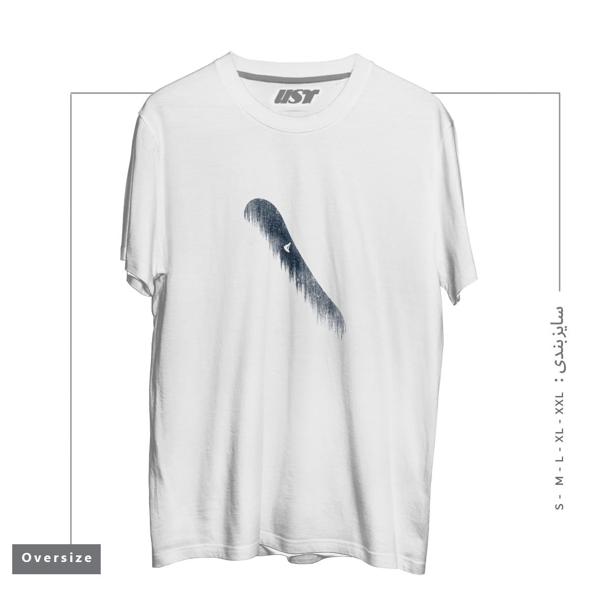 طرح SNOWBOARD ART47 تیشرت اورسایزرنگ سفید