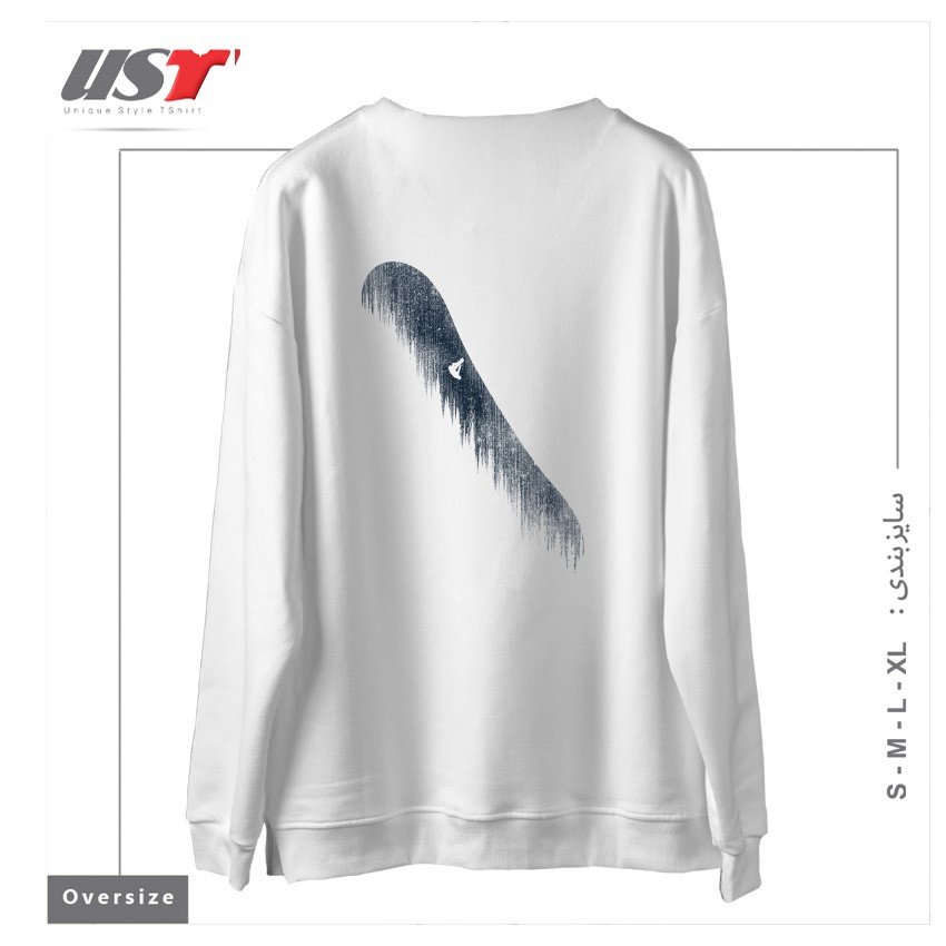 طرح SNOWBOARD ART47 سوییشرت اورسایزرنگ سفید