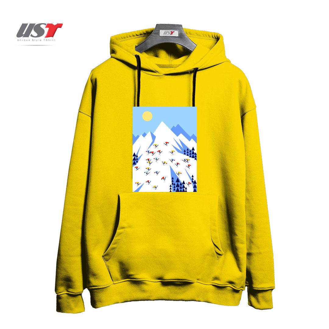 هودی اورسایز طرح THE MOUNTAINS. PERFECT DAY!
