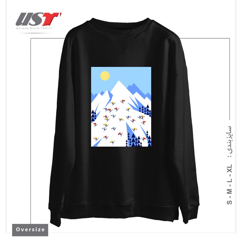 سوییشرت اورسایز طرح THE MOUNTAINS. PERFECT DAY!