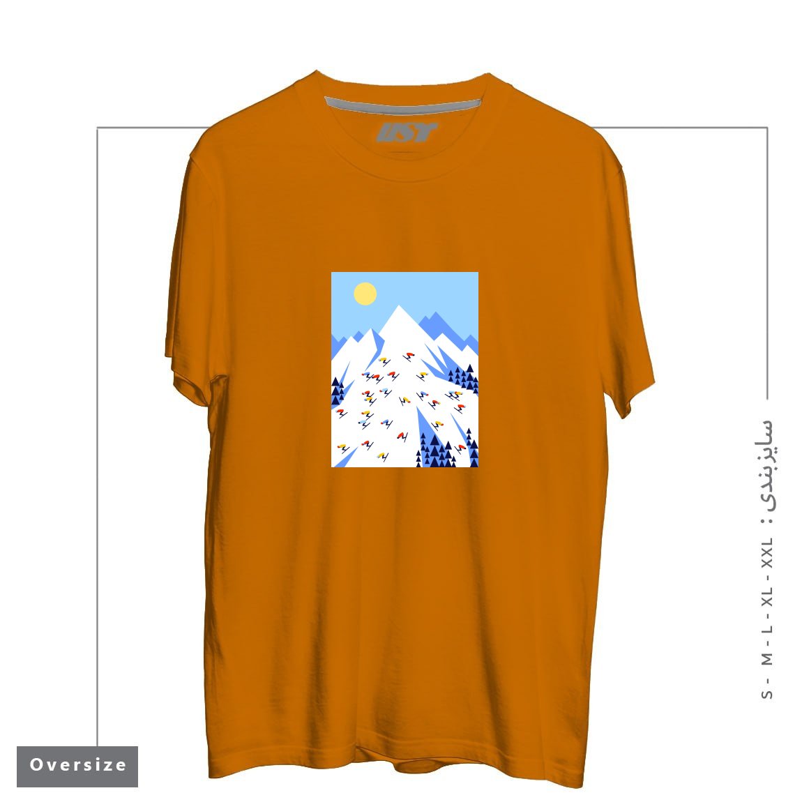 تیشرت اورسایز طرح THE MOUNTAINS. PERFECT DAY!