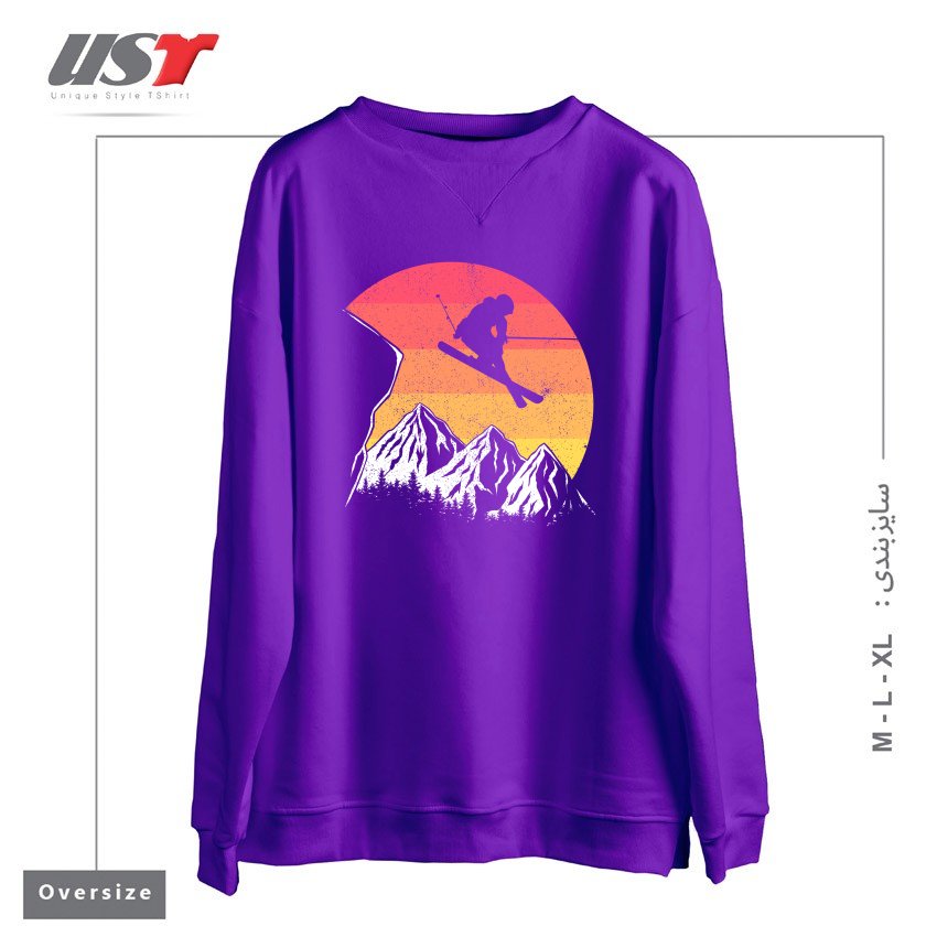 سوییشرت اورسایز طرح VINTAGE ALPINE SKIING