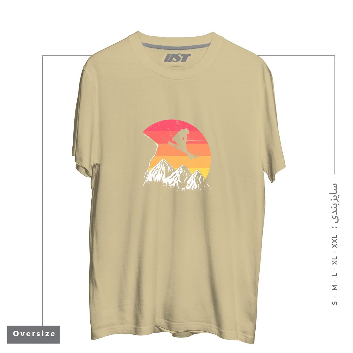 تیشرت اورسایز طرح VINTAGE ALPINE SKIING