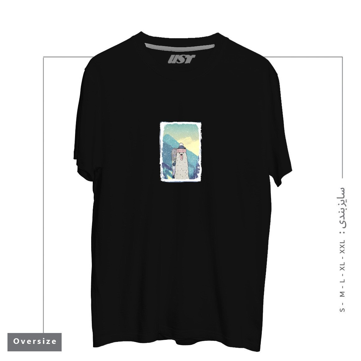 طرح WINTER GAMES AND CRAZY BEARS4 تیشرت اورسایزرنگ مشکی