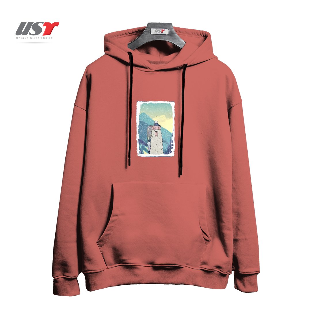 طرح WINTER GAMES AND CRAZY BEARS4 هودی اورسایزرنگ آجری