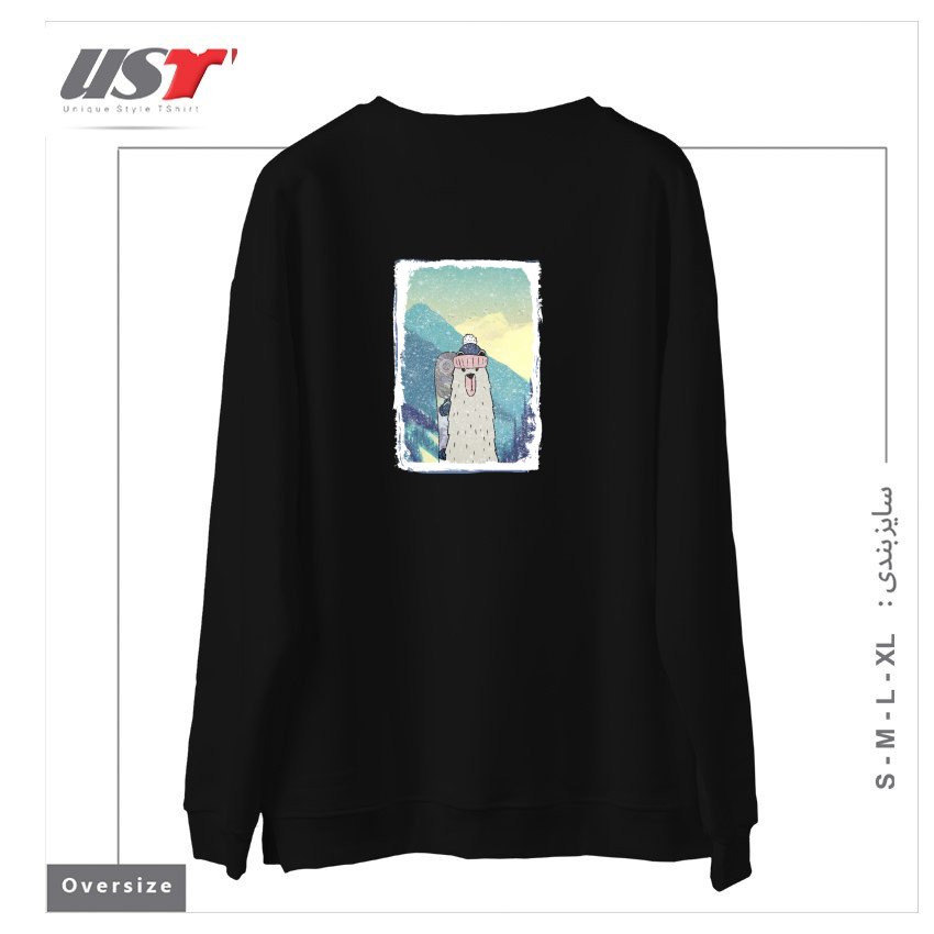 طرح WINTER GAMES AND CRAZY BEARS4 سوییشرت اورسایزرنگ مشکی