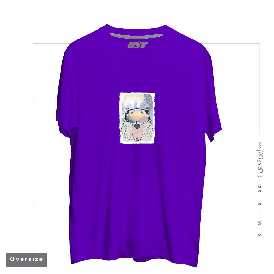 طرح WINTER GAMES AND CRAZY BEARS7 تیشرت اورسایزرنگ بنفش