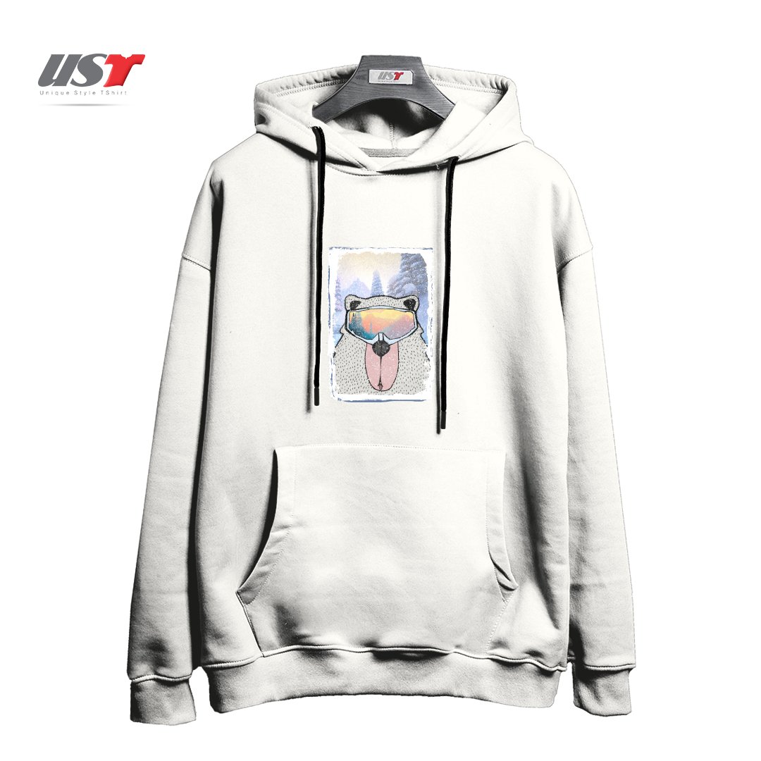 طرح WINTER GAMES AND CRAZY BEARS7 هودی اورسایزرنگ سفید