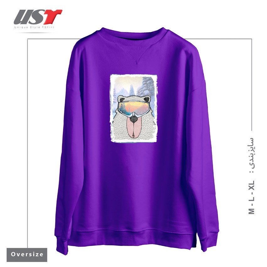 طرح WINTER GAMES AND CRAZY BEARS7 سوییشرت اورسایزرنگ بنفش