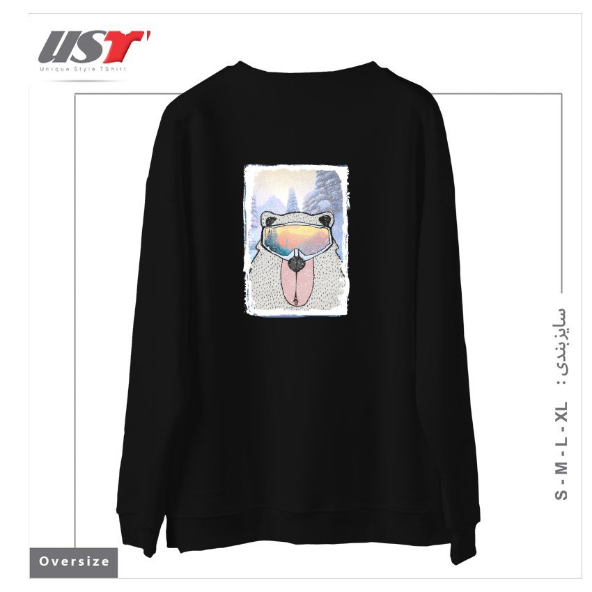 طرح WINTER GAMES AND CRAZY BEARS7 سوییشرت اورسایزرنگ مشکی