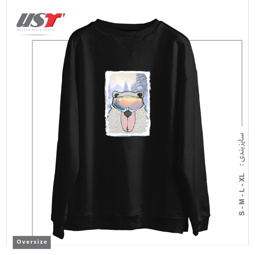 طرح WINTER GAMES AND CRAZY BEARS7 سوییشرت اورسایزرنگ مشکی