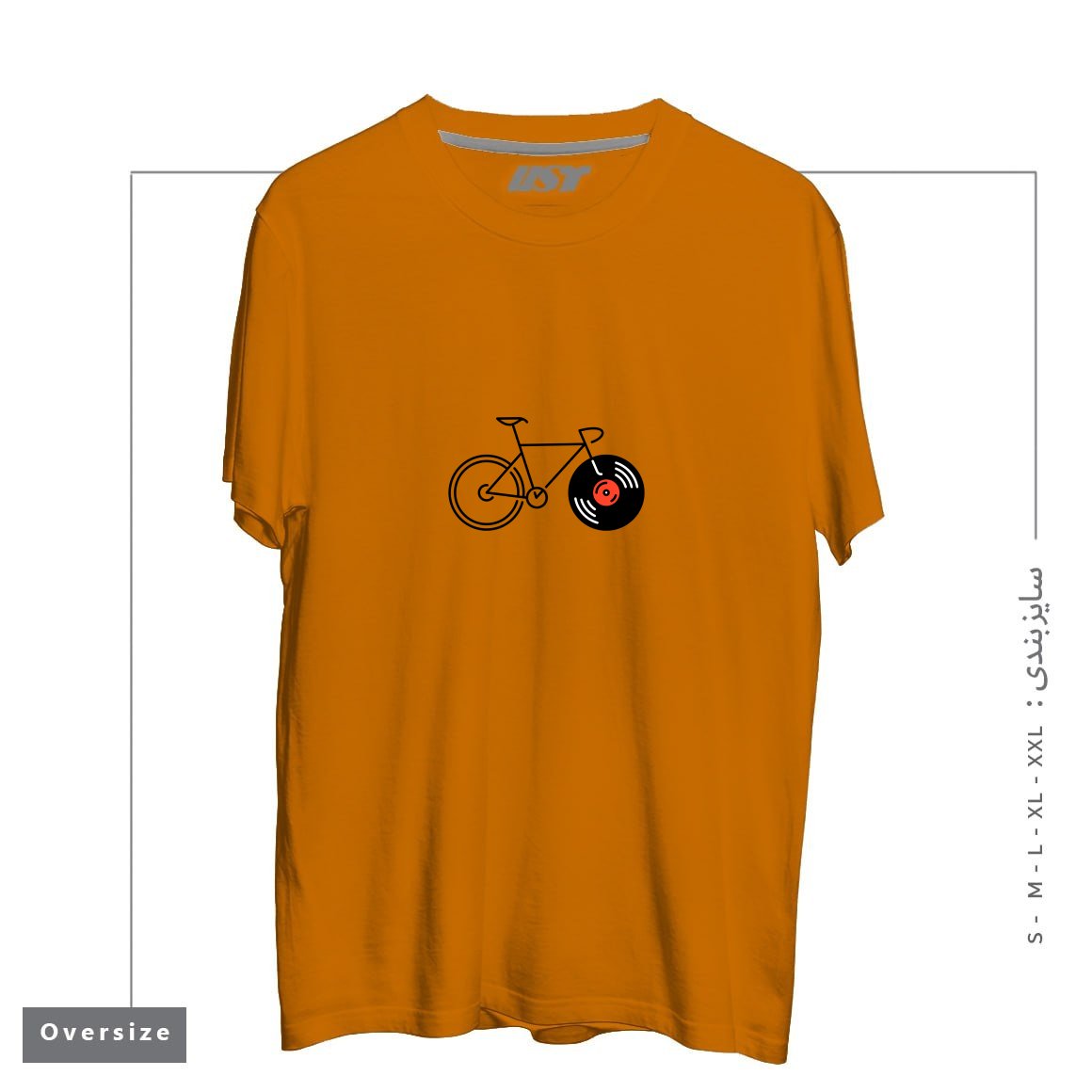 طرح BICYCLE VINYL RECORD تیشرت اورسایزرنگ پرتغالی