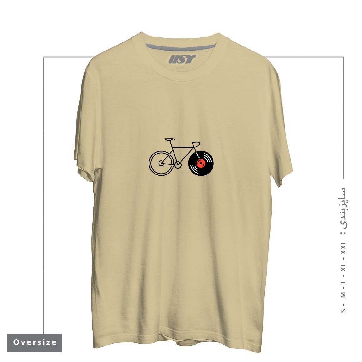 تیشرت اورسایز طرح BICYCLE VINYL RECORD