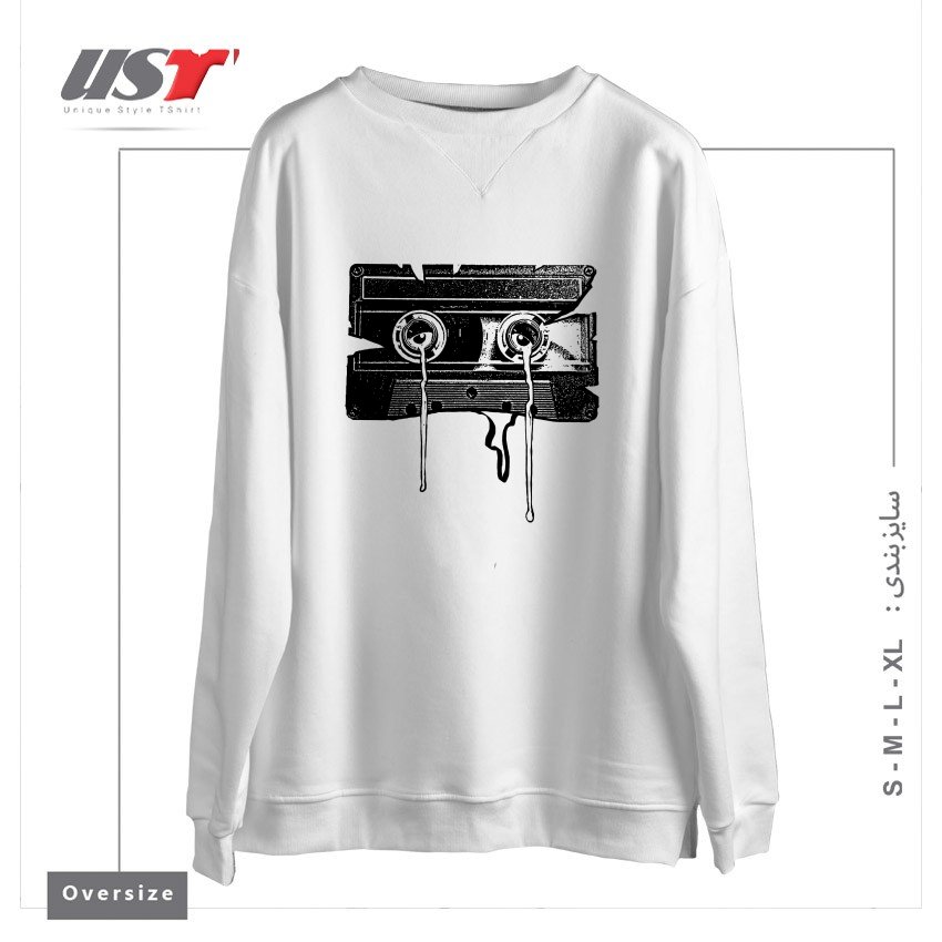 سوییشرت اورسایز طرح CASSETTE MEMORIES