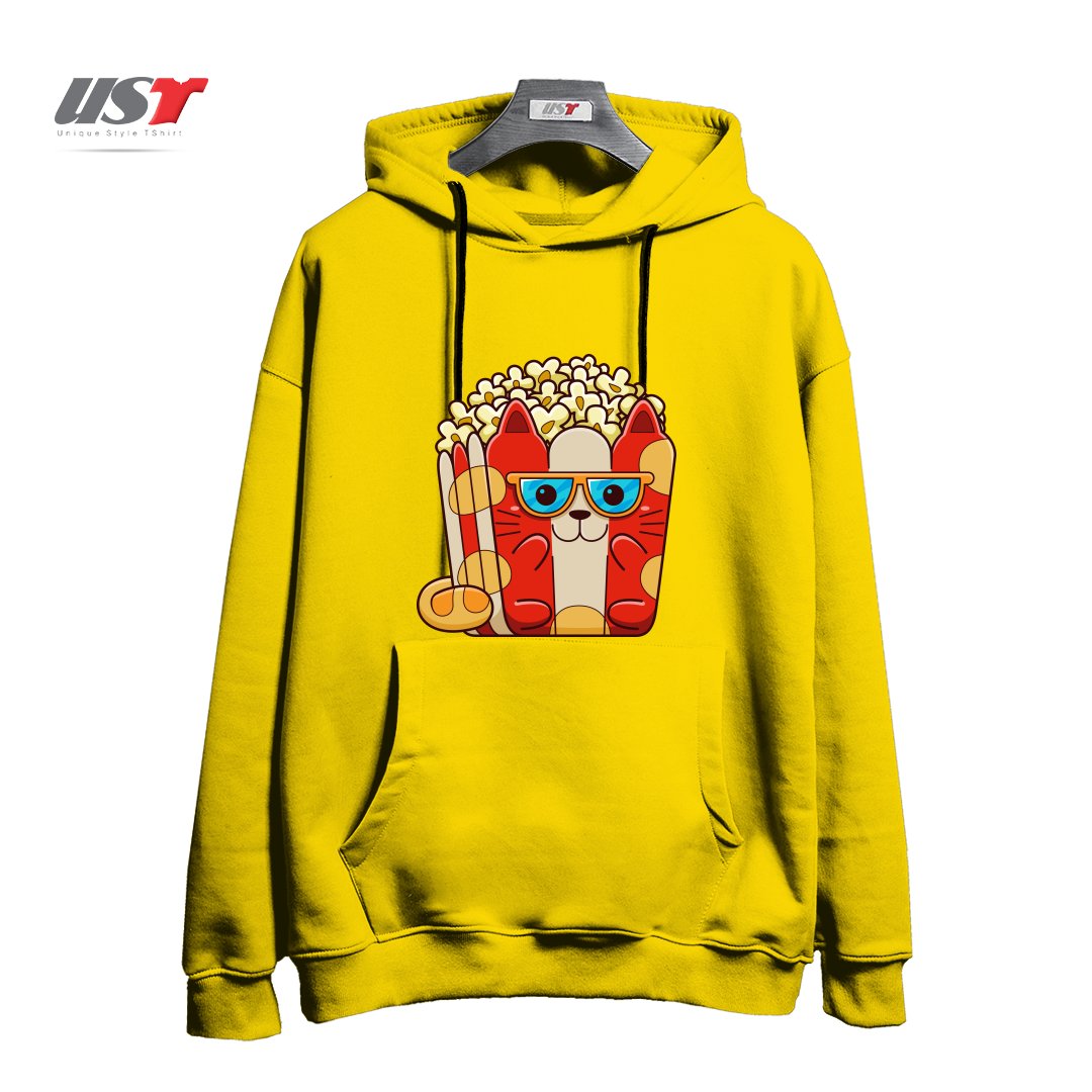 هودی اورسایز طرح CAT POPCORN