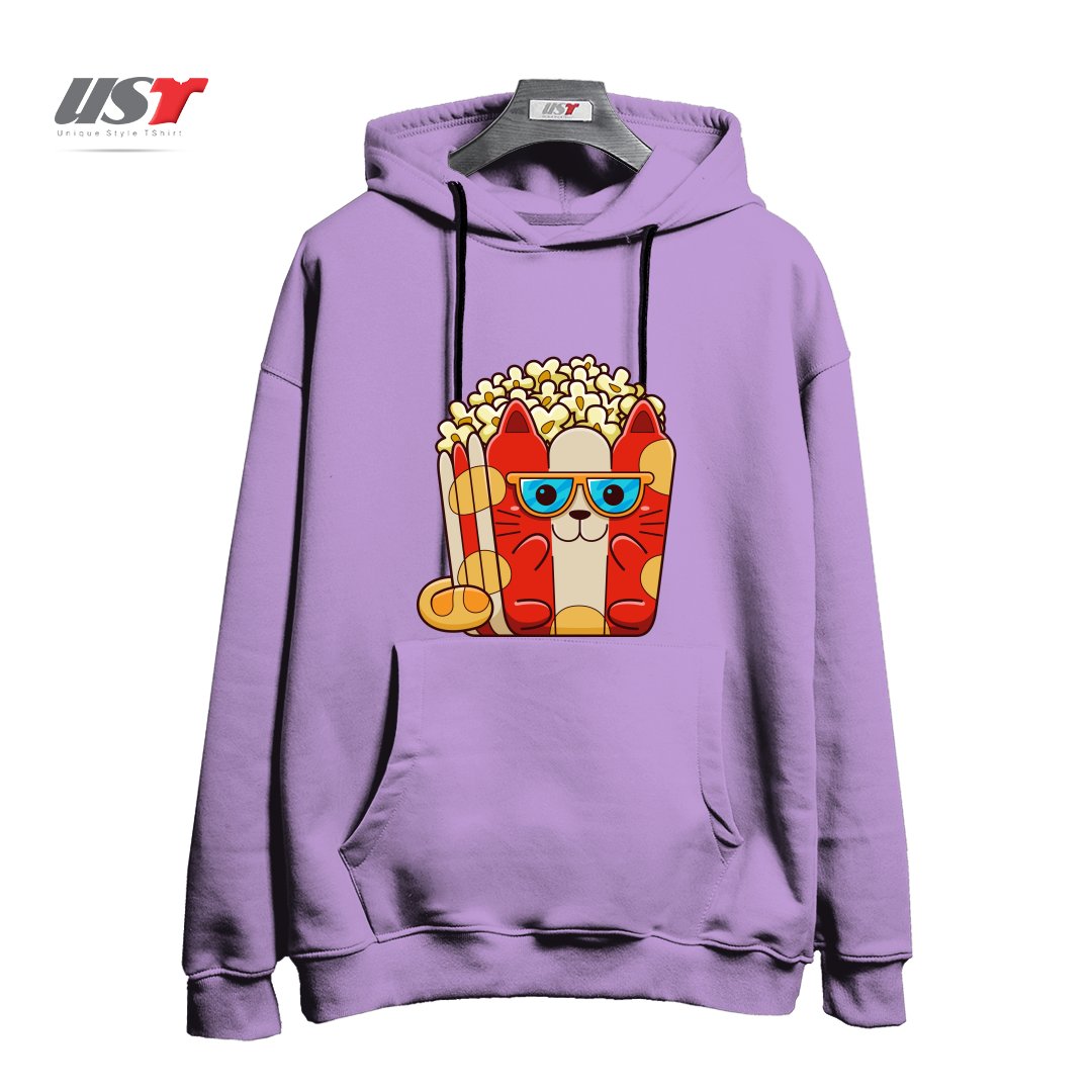 طرح CAT POPCORN هودی اورسایزرنگ یاسی