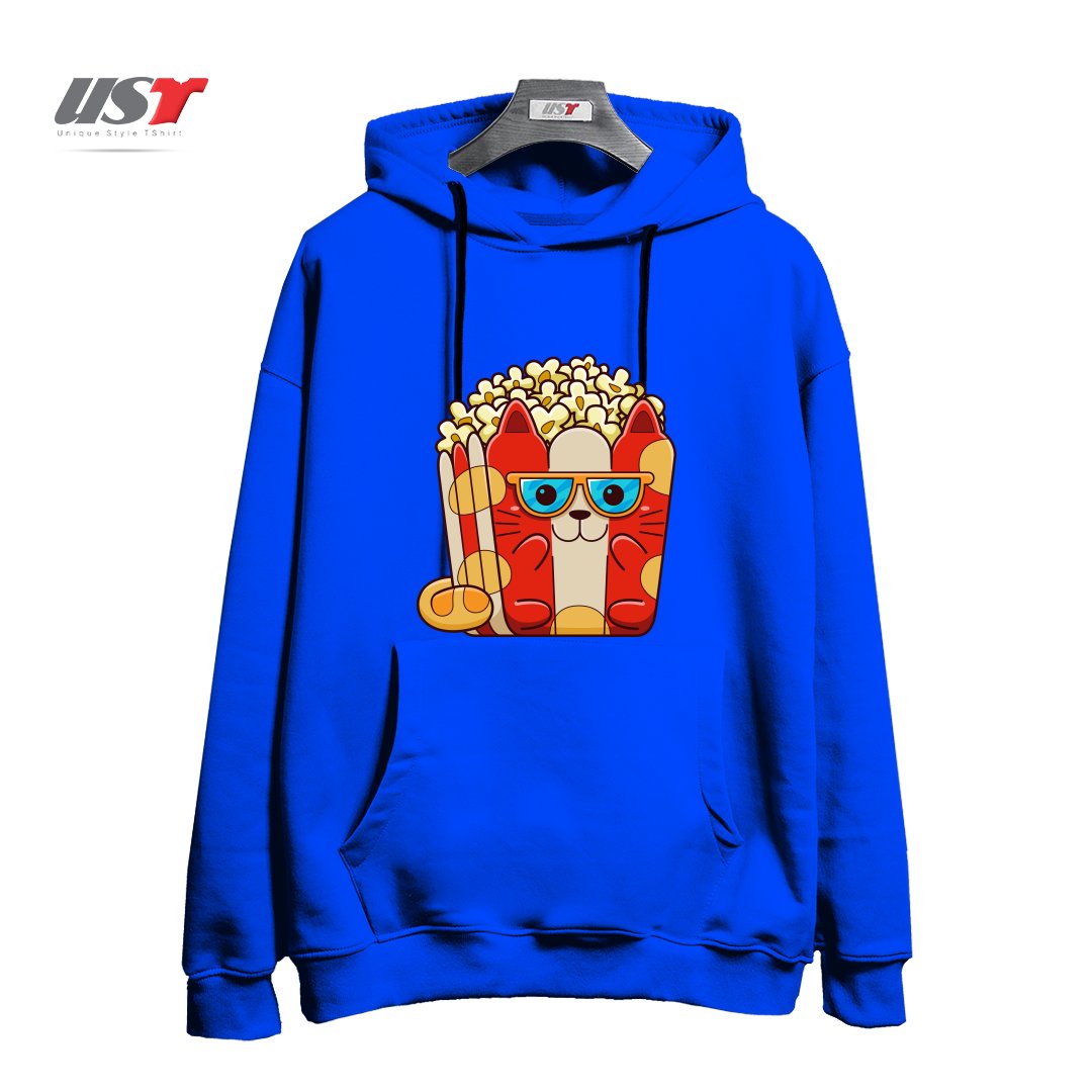 هودی اورسایز طرح CAT POPCORN