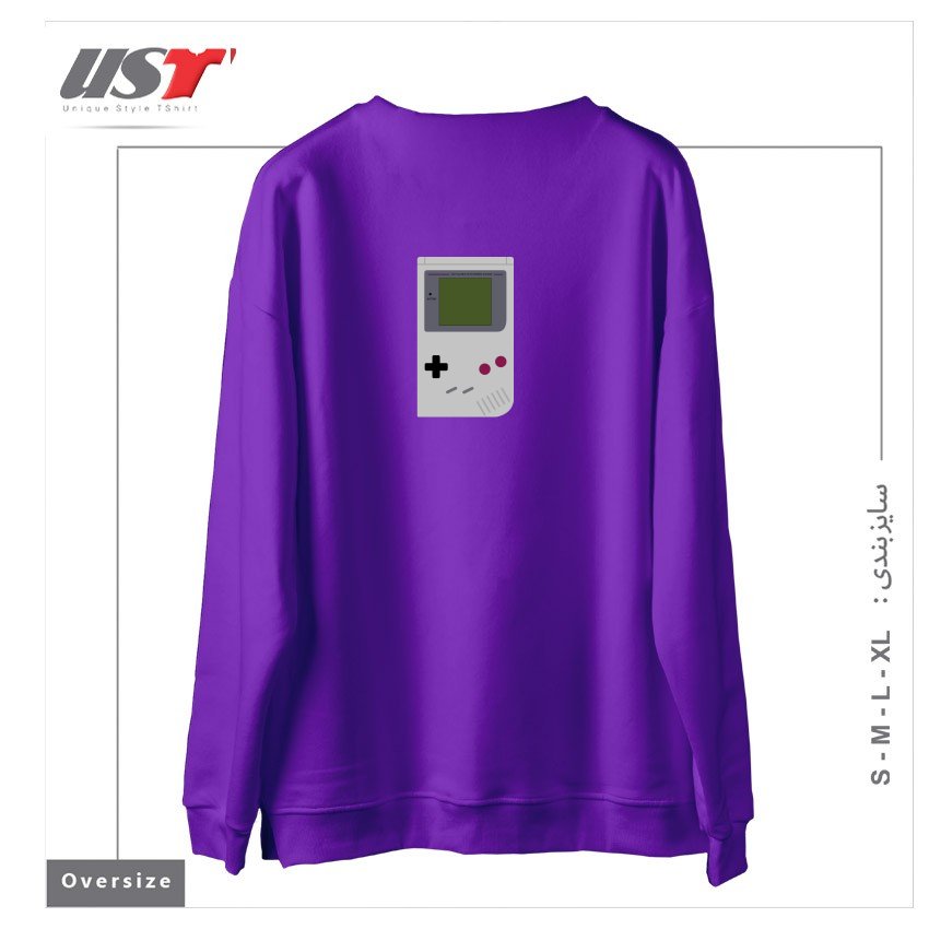 طرح GAMEBOY سوییشرت اورسایزرنگ بنفش
