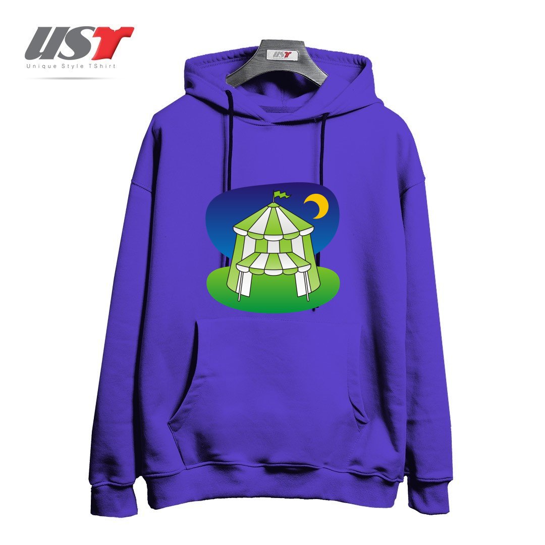 طرح GREEN CIRCUS TENT هودی اورسایزرنگ بنفش