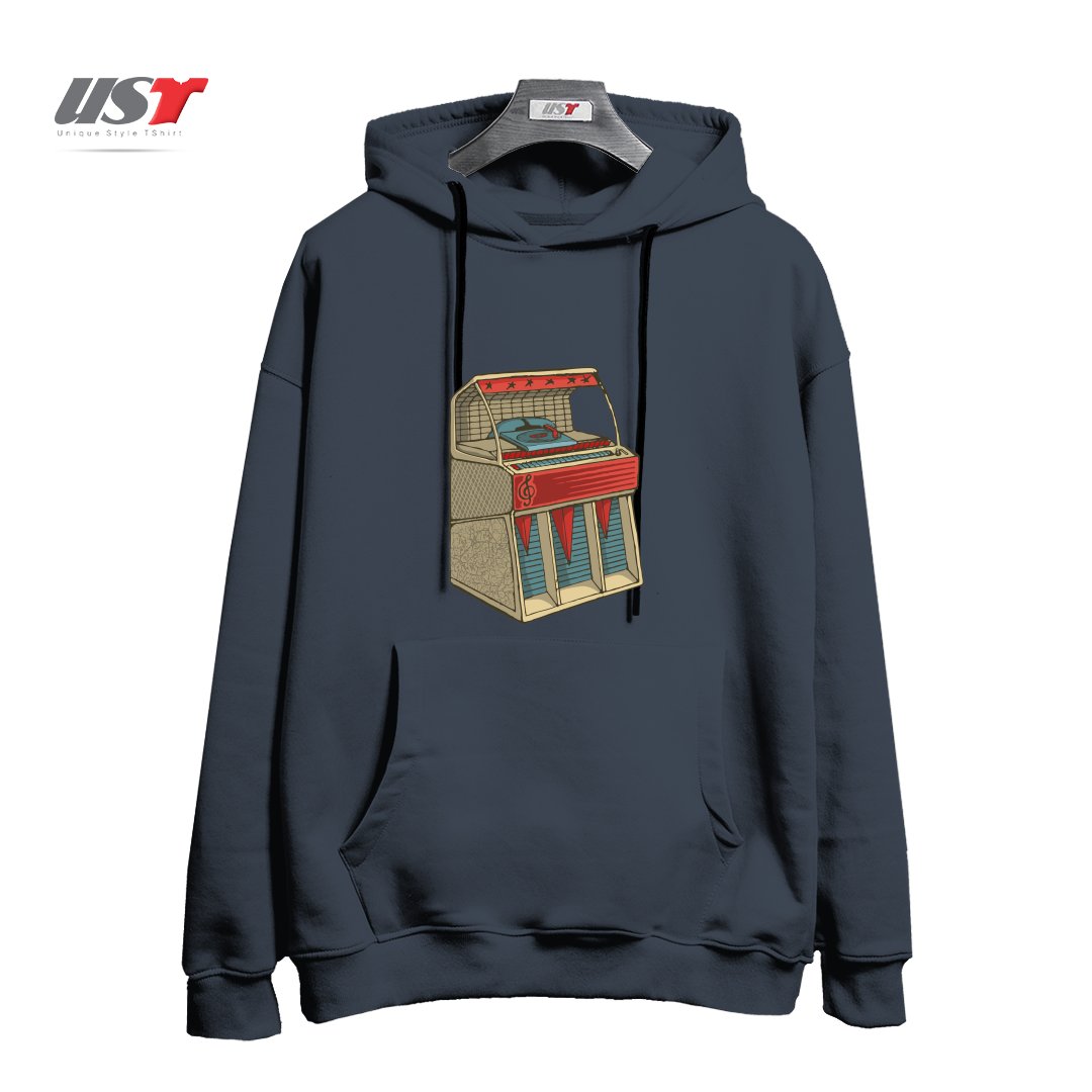 هودی اورسایز طرح GRUNGE RETRO JUKEBOX