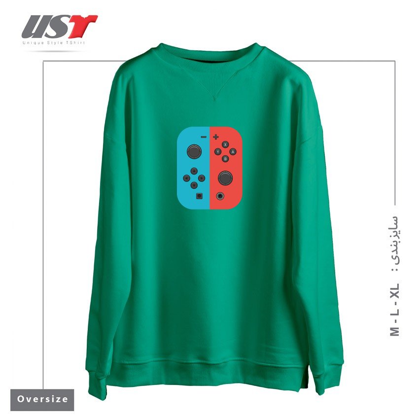 طرح JOY JOY سوییشرت اورسایزرنگ سبز سدری