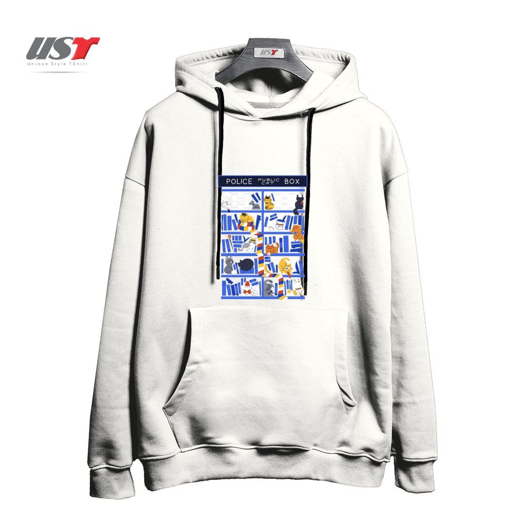 هودی اورسایز طرح LIBRARY BOX WHO