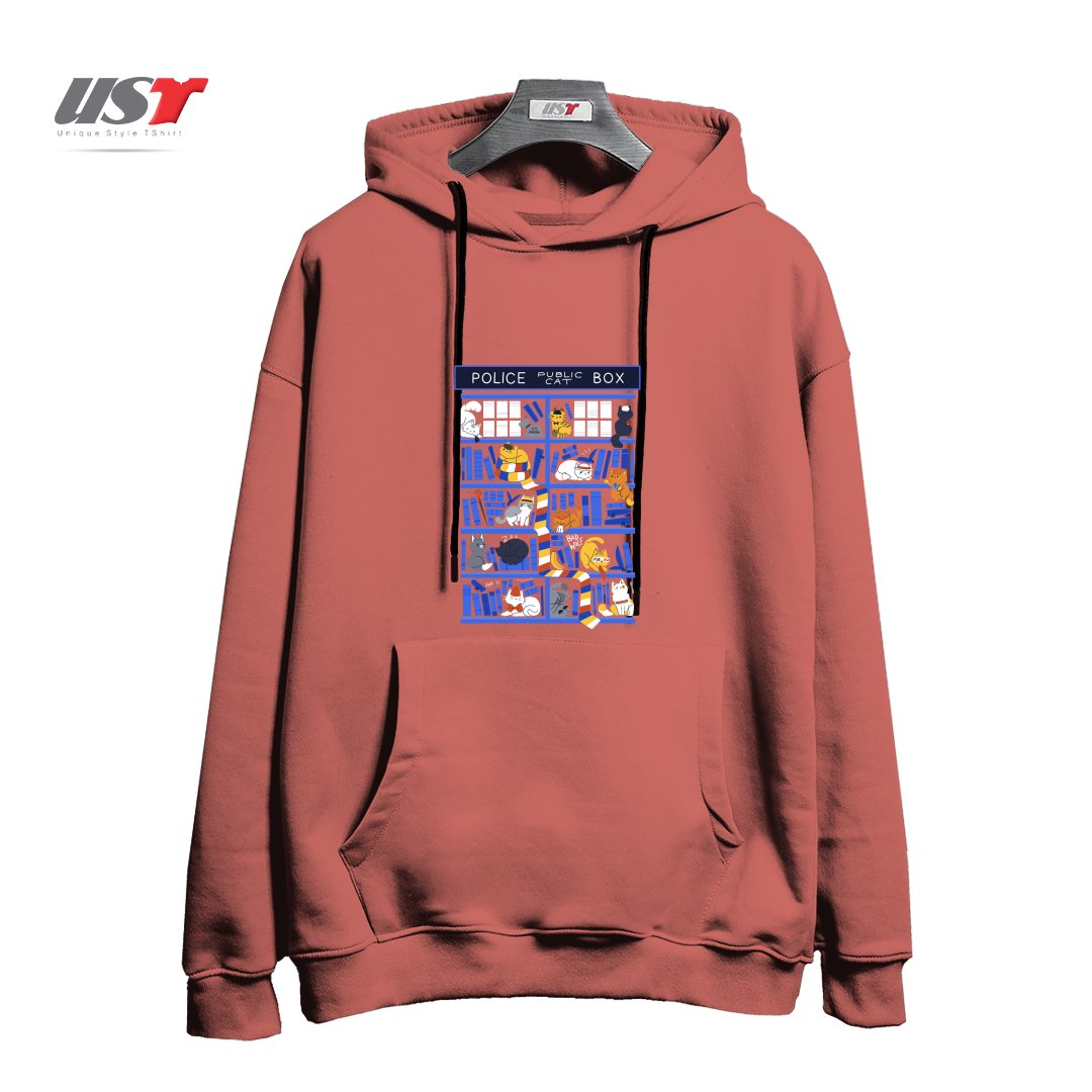 هودی اورسایز طرح LIBRARY BOX WHO