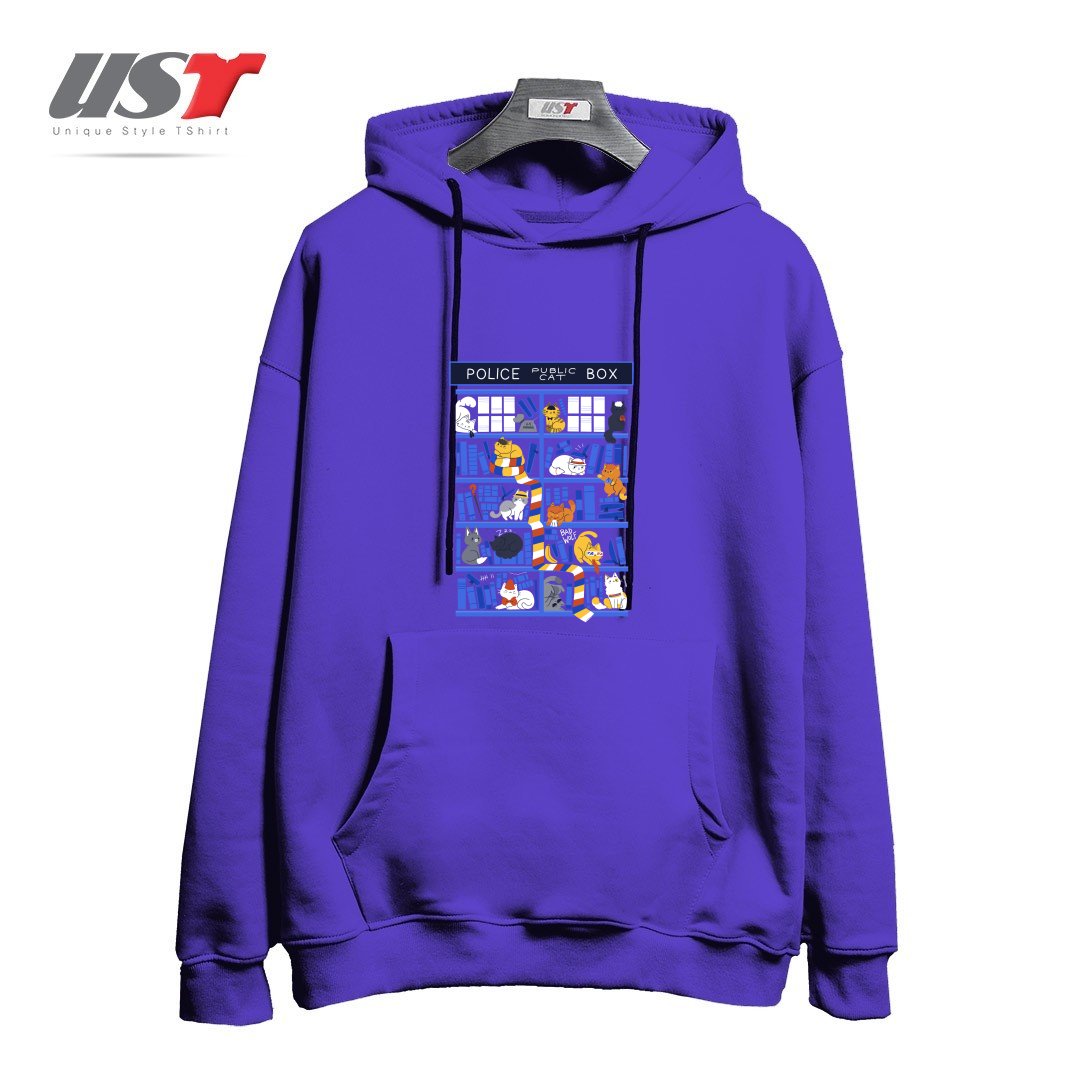 طرح LIBRARY BOX WHO هودی اورسایزرنگ بنفش