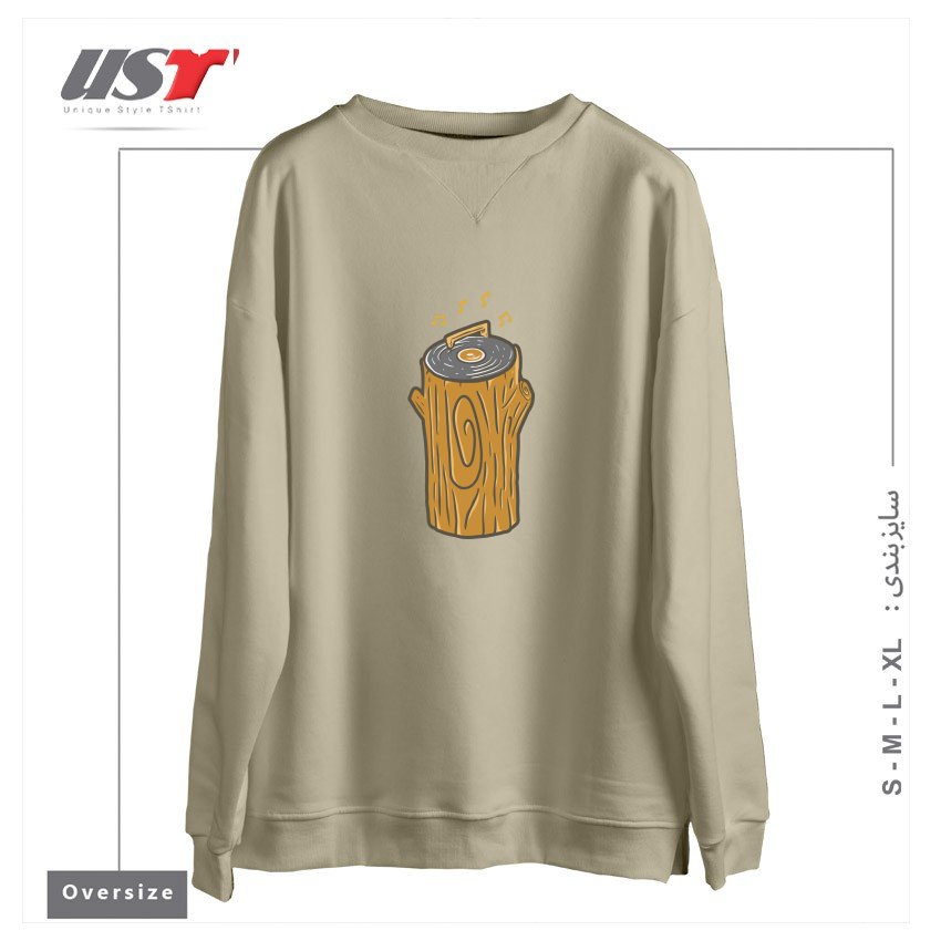 سوییشرت اورسایز طرح MUSIC IN THE WOODS