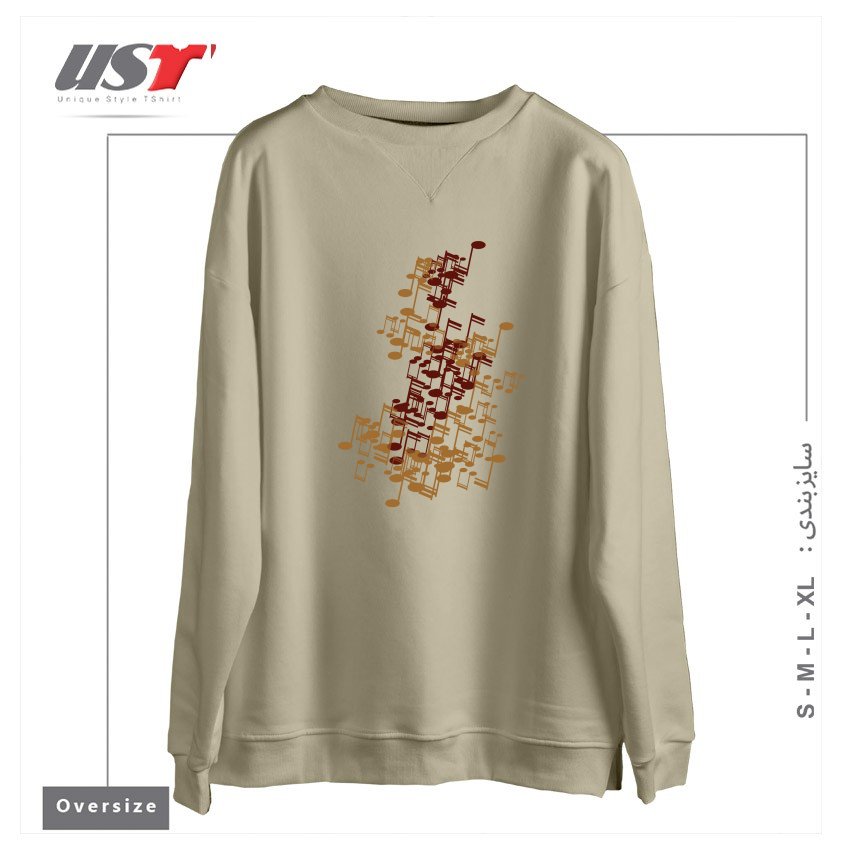 سوییشرت اورسایز طرح MUSIC