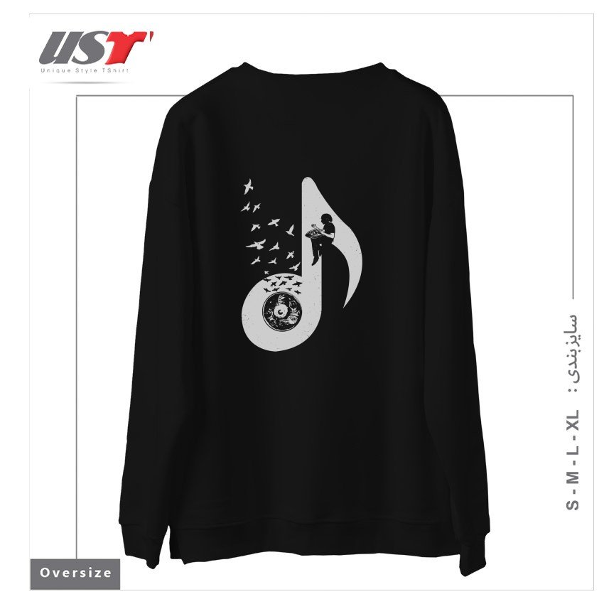 طرح MUSICAL - HANG DRUM سوییشرت اورسایزرنگ مشکی