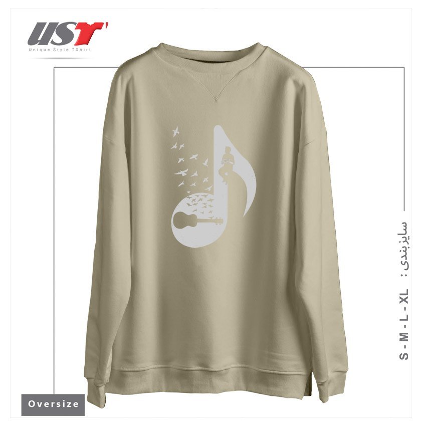 سوییشرت اورسایز طرح MUSICAL NOTE - UKULELE