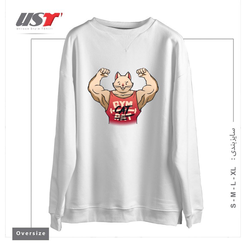 سوییشرت اورسایز طرح GYM RAT GYM CAT BY TOBE FONSECA