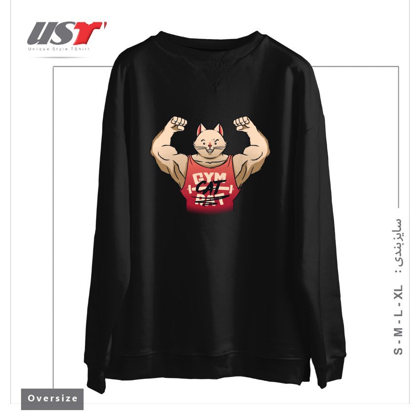 سوییشرت اورسایز طرح GYM RAT GYM CAT BY TOBE FONSECA