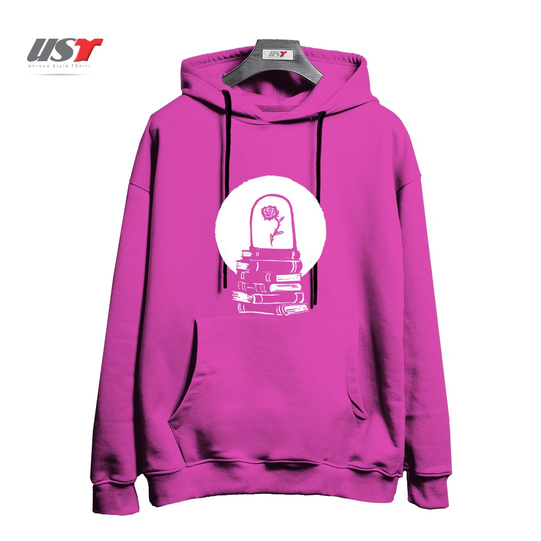 طرح ROSE هودی اورسایزرنگ صورتی