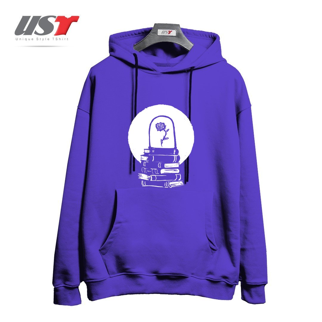 طرح ROSE هودی اورسایزرنگ بنفش