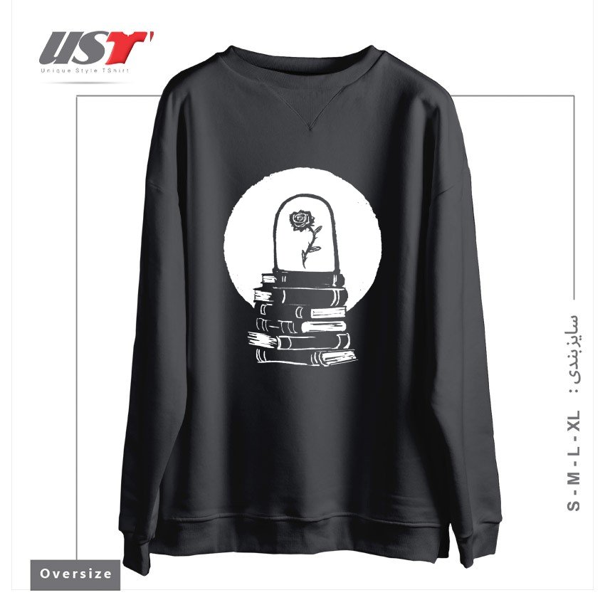 طرح ROSE سوییشرت اورسایزرنگ دودی