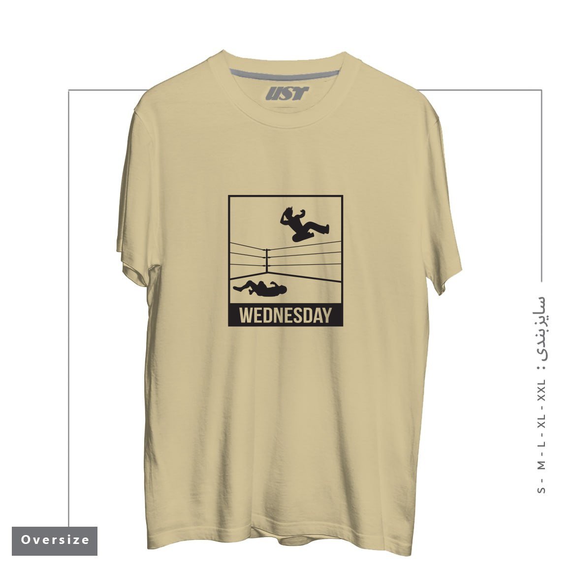 تیشرت اورسایز طرح WEDNESDAY NIGHT WRESTLING