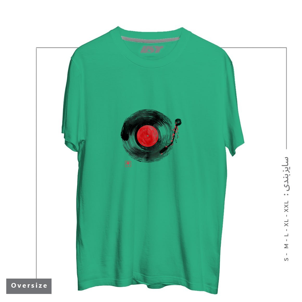 طرح ZEN MUSIC تیشرت اورسایزرنگ سبز