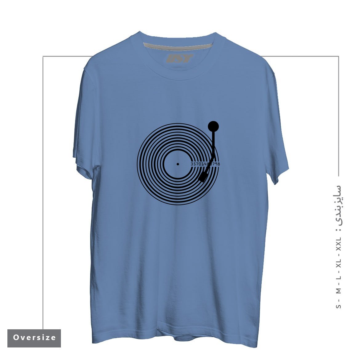 طرح [UNTITLED] تیشرت اورسایزرنگ آبی نفتی