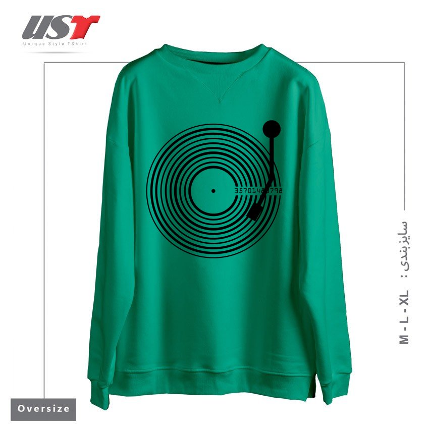 طرح [UNTITLED] سوییشرت اورسایزرنگ سبز سدری