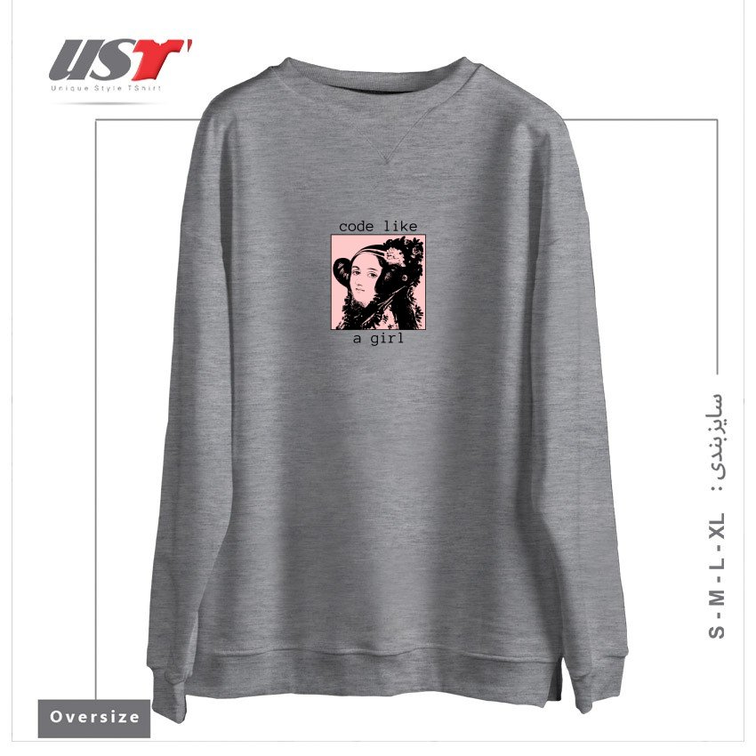سوییشرت اورسایز طرح ADA LOVELACE - GIRL CODE