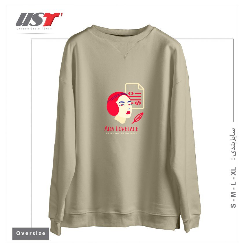 سوییشرت اورسایز طرح ADA LOVELACE