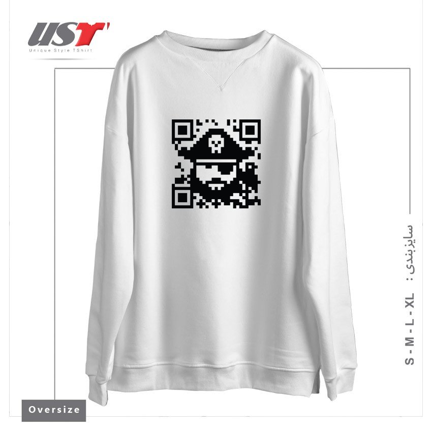 طرح ARRRGMENTED REALITY سوییشرت اورسایزرنگ سفید