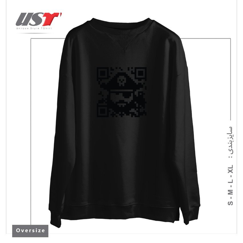 طرح ARRRGMENTED REALITY سوییشرت اورسایزرنگ مشکی