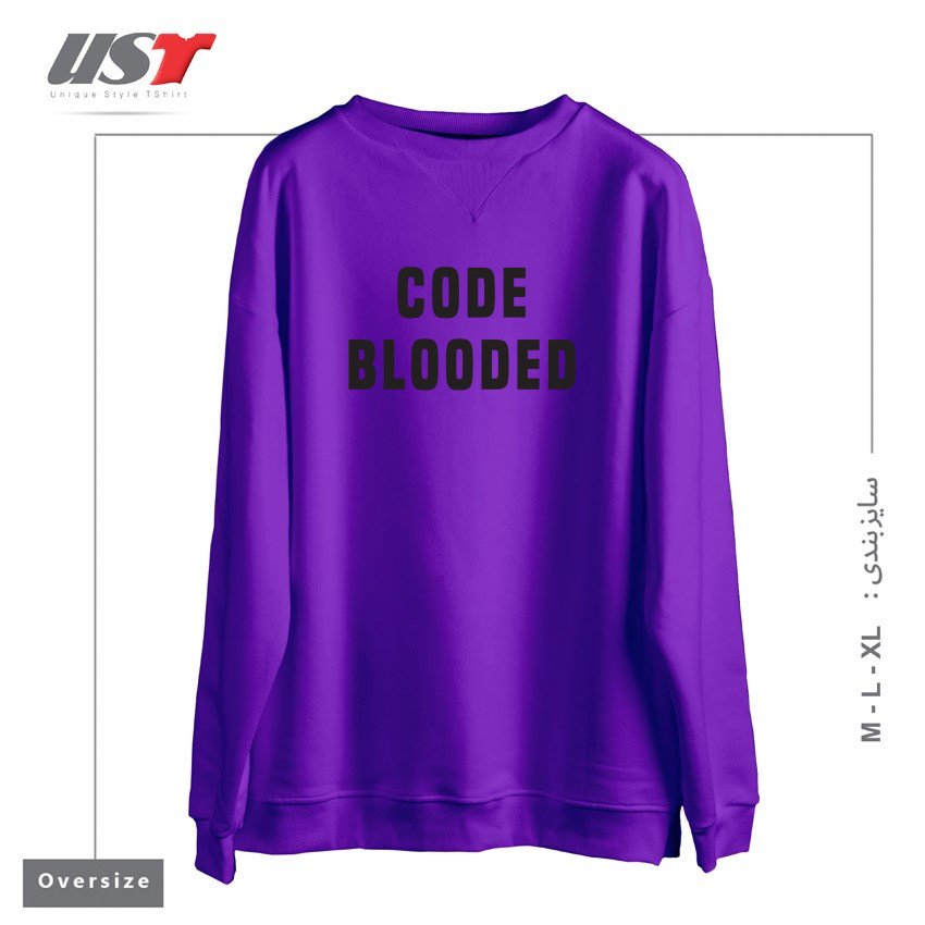 سوییشرت اورسایز طرح CODE BLOODED