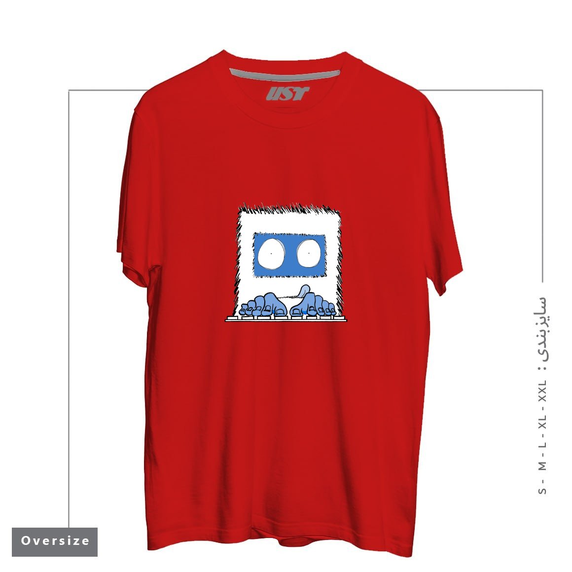 طرح CODE SQUATCH تیشرت اورسایزرنگ قرمز