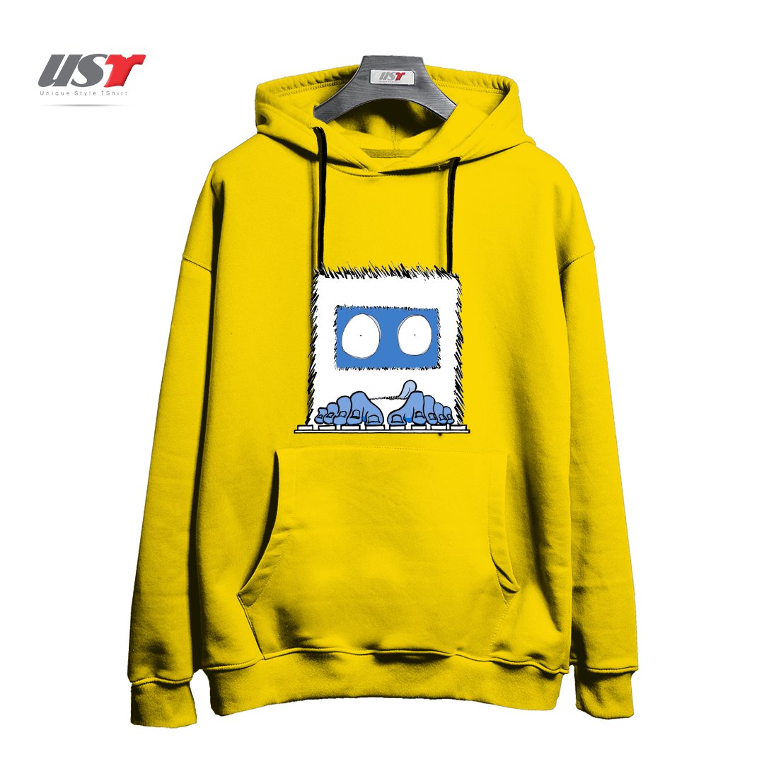 طرح CODE SQUATCH هودی اورسایزرنگ زرد