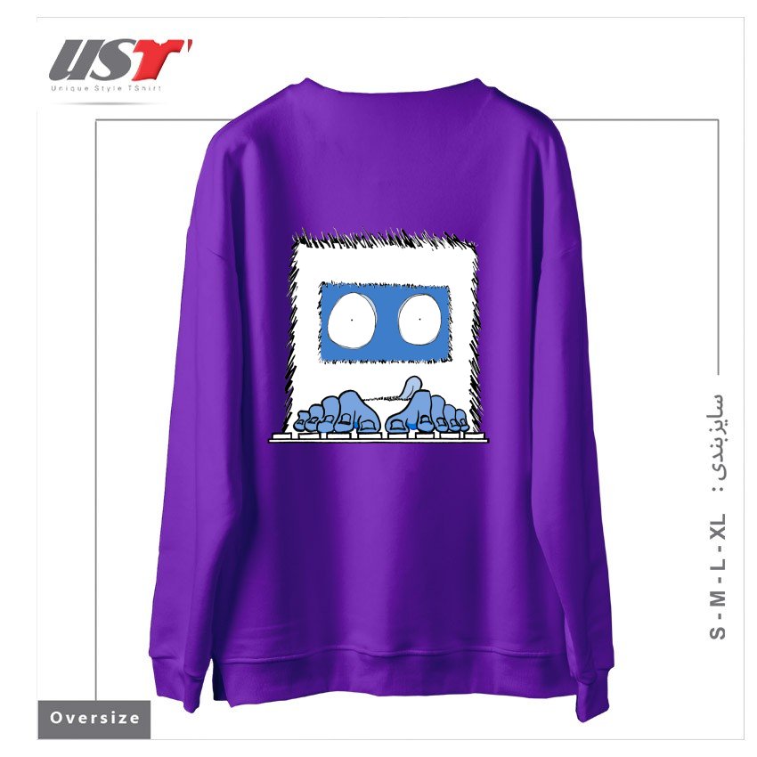 طرح CODE SQUATCH سوییشرت اورسایزرنگ بنفش